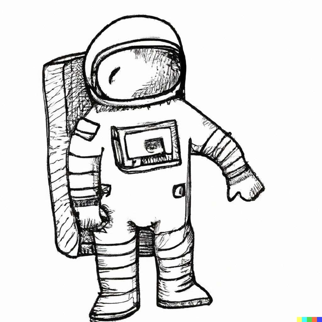 an astronaut, doodle